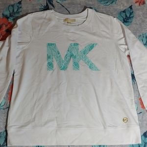 Michael Kors White & Turquoise Long Sleeve